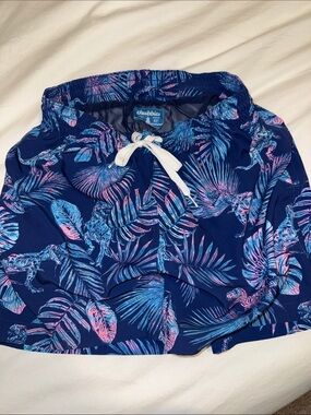 Chubbies Navy Blue Tropical Leaf Swim Shorts
